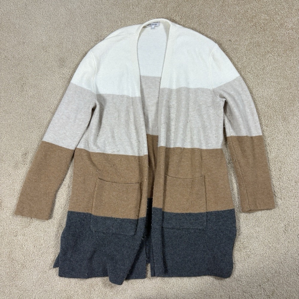 Madewell Size M Cardigan Sweater Color Block Longline Alpaca Wool Blend M6284